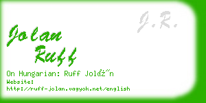 jolan ruff business card